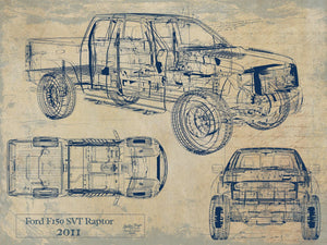 Bella Frye 2011 Truck Model Mancave Blueprint Art