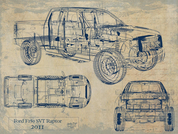 Bella Frye 2011 Truck Model Mancave Blueprint Art