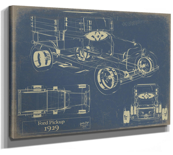 Bella Frye 1929 Ford Pickup, Truck Model Mancave Blueprint Art