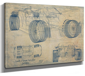 Bella Frye Vintage 2000s Car Model Print,  Original Blueprint Canvas, Framed, or Unframed Art