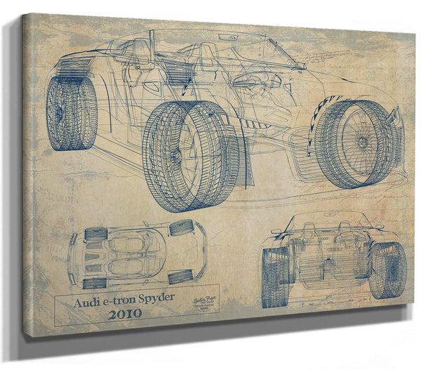 Bella Frye Vintage 2000s Car Model Print,  Original Blueprint Canvas, Framed, or Unframed Art
