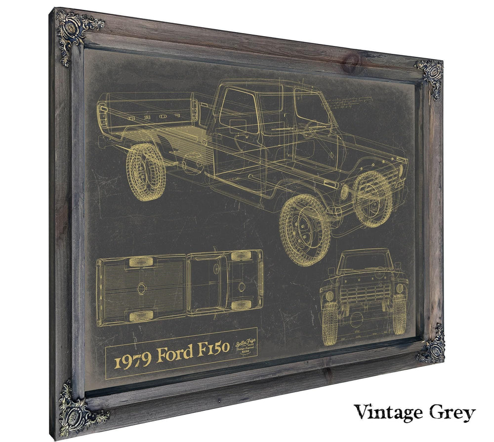 Bella Frye 1979 Ford F150 Truck Model Mancave Blueprint Art