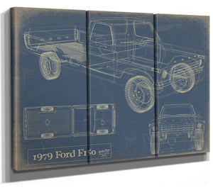 Bella Frye 1979 Ford F150 Truck Model Mancave Blueprint Art