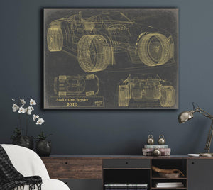 Bella Frye Vintage 2000s Car Model Print,  Original Blueprint Canvas, Framed, or Unframed Art