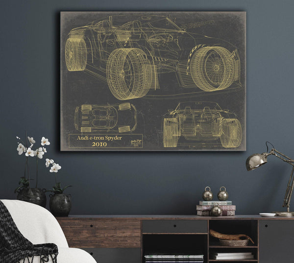 Bella Frye Vintage 2000s Car Model Print,  Original Blueprint Canvas, Framed, or Unframed Art