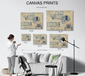 Bella Frye 1932 Ford Truck Blueprint Art: Vintage Auto Patent Print