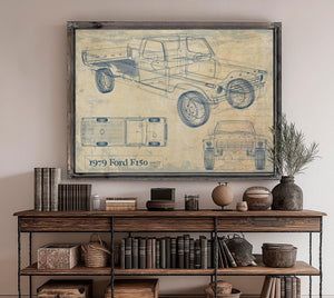 Bella Frye 1979 Ford F150 Truck Model Mancave Blueprint Art