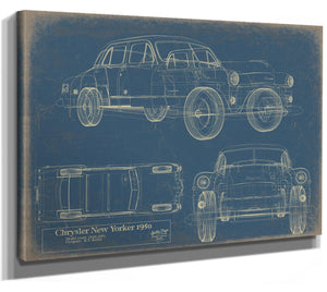 Bella Frye Vintage 1950 New York Car Blueprint - Gifts for Dad  - Original Vehicle Print