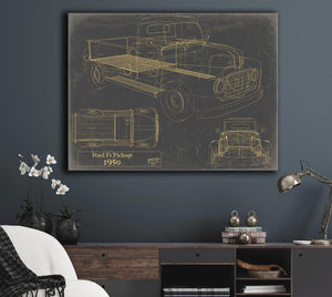 Bella Frye 1950 Ford F1 Pickup Truck Model Mancave Blueprint Art