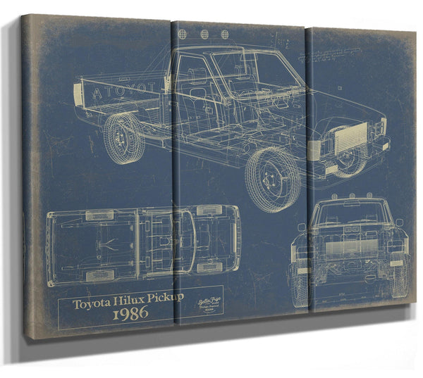 Bella Frye Vintage 1986 Truck Model Print,  Original Blueprint Canvas, Framed, or Unframed Art