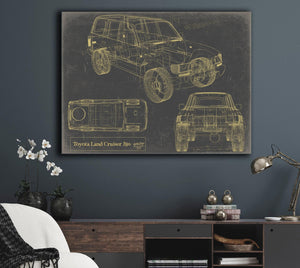 Bella Frye Vintage 1980s Car Model Print,  Original Blueprint Canvas, Framed, or Unframed Art