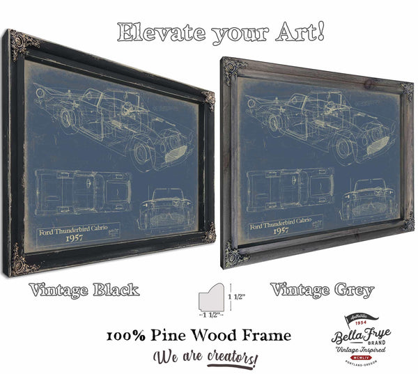 Bella Frye Vintage 1957 Ford Thunderbird Cabrio Vehicle Patent Art - Gifts for Dad - Original Vehicle Print