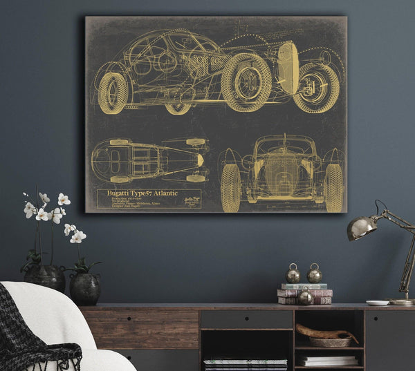 Bella Frye Antique Car Blueprint Art: Vintage Vehicle Patent Print