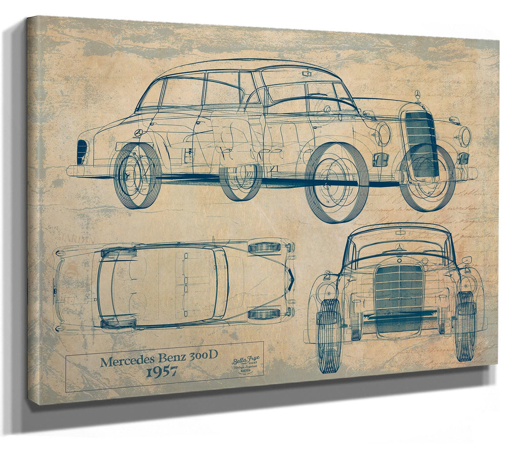 Bella Frye Old 1957 Luxury Car Blueprint,  - Original Vehicle Patent Art