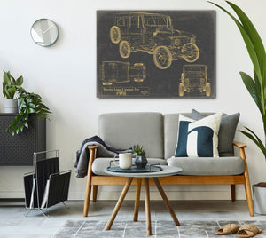 Bella Frye 1958 Vehicle Blueprint, Canvas Print - Gifts for Husband - Original Vehicle Wall Art