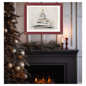 Bella Frye Minimalist Sheet Music Christmas Tree Art – Scandinavian Farmhouse Style, Optional Frame