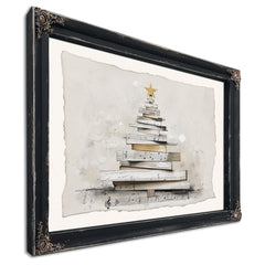 Bella Frye Minimalist Sheet Music Christmas Tree Art – Scandinavian Farmhouse Style, Optional Frame