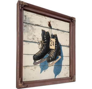 Bella Frye Vintage Ice Skates Canvas Print – Rustic Winter Sports Decor