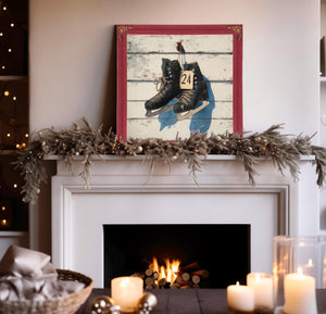 Bella Frye Vintage Ice Skates Canvas Print – Rustic Winter Sports Decor