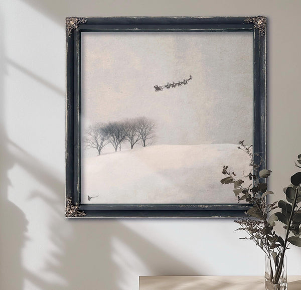 Bella Frye Santa's Sleigh Canvas Print – Scandinavian Winter Landscape Art