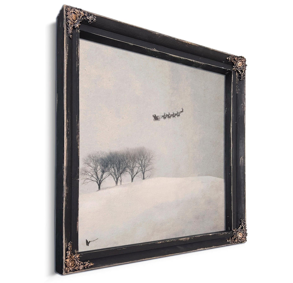 Bella Frye Santa's Sleigh Canvas Print – Scandinavian Winter Landscape Art
