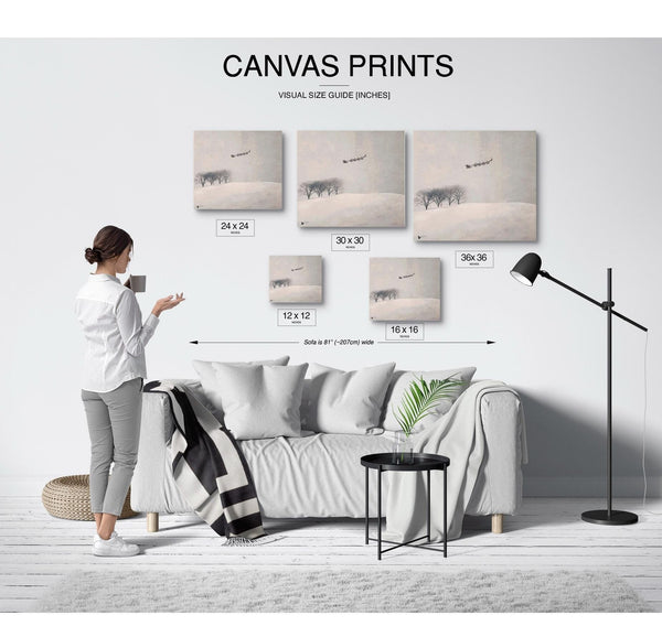 Bella Frye Santa's Sleigh Canvas Print – Scandinavian Winter Landscape Art