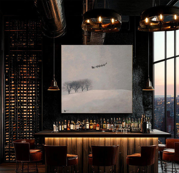 Bella Frye Santa's Sleigh Canvas Print – Scandinavian Winter Landscape Art