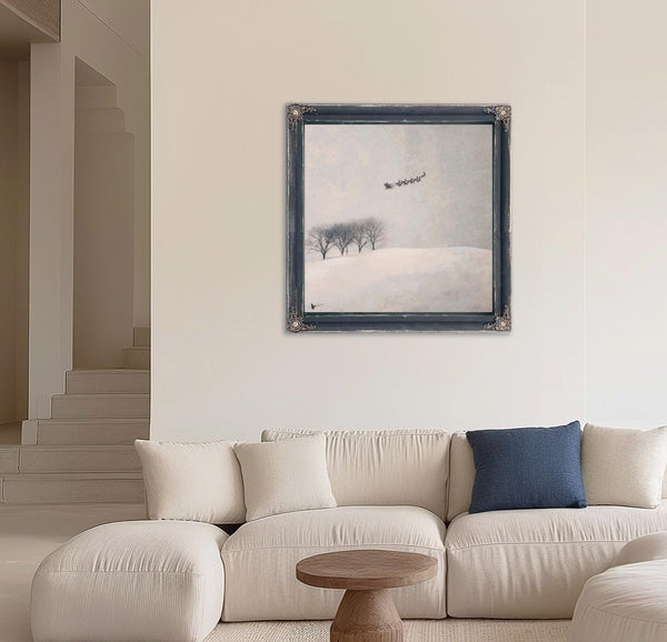 Bella Frye Santa's Sleigh Canvas Print – Scandinavian Winter Landscape Art