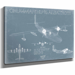 Bella Frye Home & Garden > Decor > Artwork Grumman HU-16 Albatross Blueprint Wall Art - Original Airplane Print
