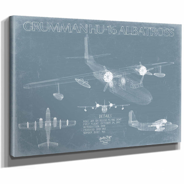 Bella Frye Home & Garden > Decor > Artwork Grumman HU-16 Albatross Blueprint Wall Art - Original Airplane Print