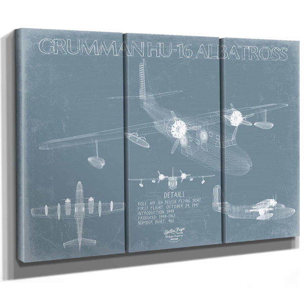 Bella Frye Home & Garden > Decor > Artwork Grumman HU-16 Albatross Blueprint Wall Art - Original Airplane Print