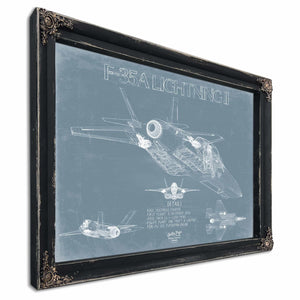 Bella Frye Home & Garden > Decor > Artwork F-35A Lightning II Aircraft Blueprint Wall Art - Original Fighter Plane Print