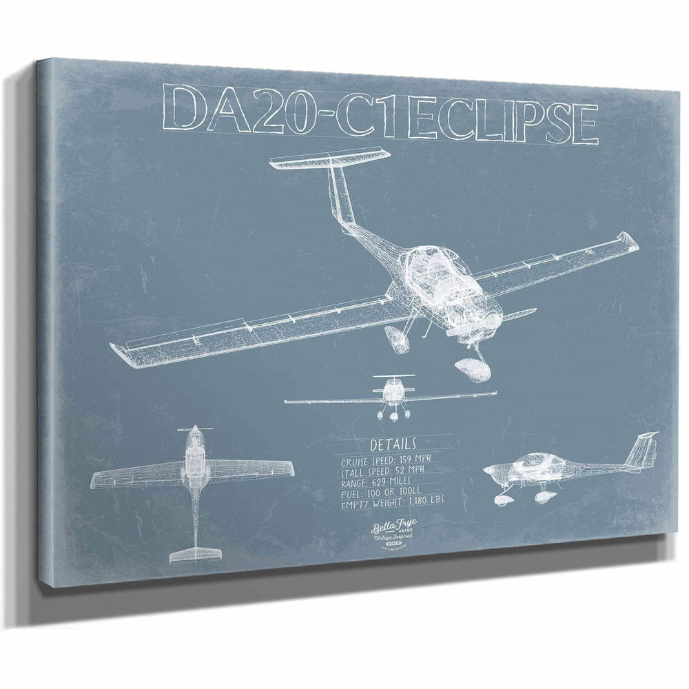 Bella Frye Home & Garden > Decor > Artwork Diamond DA20-C1 Eclipse Aircraft Blueprint Wall Art - Original Airplane Print