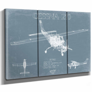 Bella Frye Home & Garden > Decor > Artwork Cessna 210 Centurion Aircraft Blueprint Wall Art - Original Airplane Print