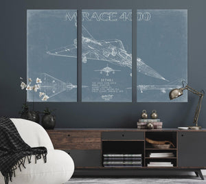 Bella Frye Home & Garden > Decor > Artwork Dassault Mirage 4000 Aircraft Blueprint Wall Art - Original Fighter Plane Print