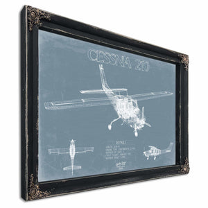 Bella Frye Home & Garden > Decor > Artwork Cessna 210 Centurion Aircraft Blueprint Wall Art - Original Airplane Print