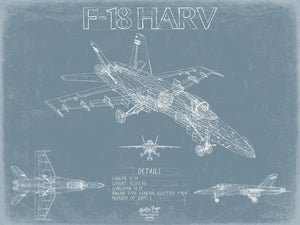 Bella Frye Home & Garden > Decor > Artwork F-18 HARV Aircraft Blueprint Wall Art - Original Aviation Plane Print