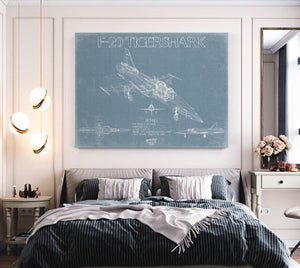 Bella Frye Home & Garden > Decor > Artwork Northrop F-20 Tigershark Aircraft Blueprint Wall Art - Original Fighter Plane Print