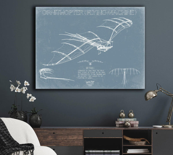 Bella Frye Home & Garden > Decor > Artwork Leonardo Da Vinci Ornithopter Wall Art - Original Flying Machine Airplane Print