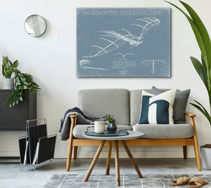 Bella Frye Home & Garden > Decor > Artwork Leonardo Da Vinci Ornithopter Wall Art - Original Flying Machine Airplane Print
