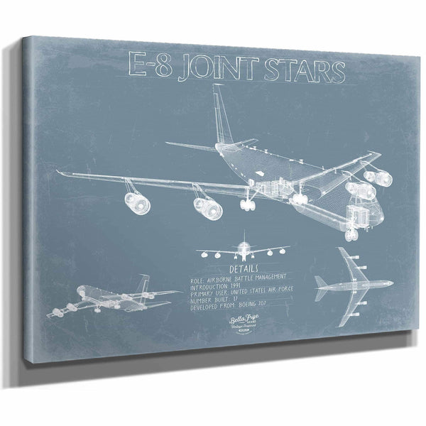 Bella Frye Home & Garden > Decor > Artwork Northrop Grumman E-8 Joint STARS Aircraft Blueprint Wall Art - Original Aviation Plane Print