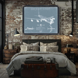 Bella Frye Home & Garden > Decor > Artwork Northrop Grumman E-8 Joint STARS Aircraft Blueprint Wall Art - Original Aviation Plane Print