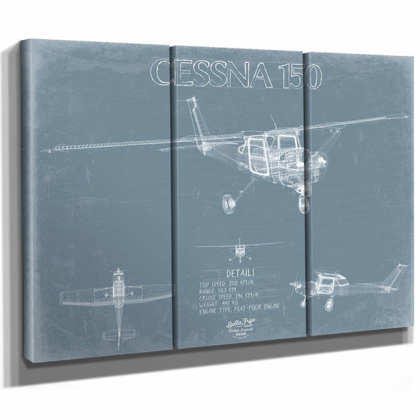 Bella Frye Home & Garden > Decor > Artwork Cessna 150 Aircraft Blueprint Wall Art - Original Airplane Print