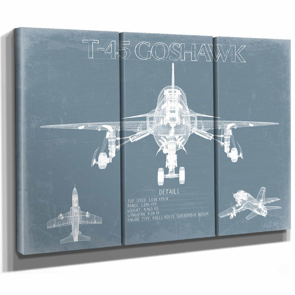 Bella Frye Home & Garden > Decor > Artwork McDonnell Douglas T-45 Goshawk Aircraft Blueprint Wall Art - Original Aviation Plane Print