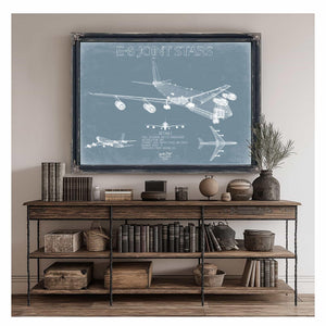 Bella Frye Home & Garden > Decor > Artwork Northrop Grumman E-8 Joint STARS Aircraft Blueprint Wall Art - Original Aviation Plane Print