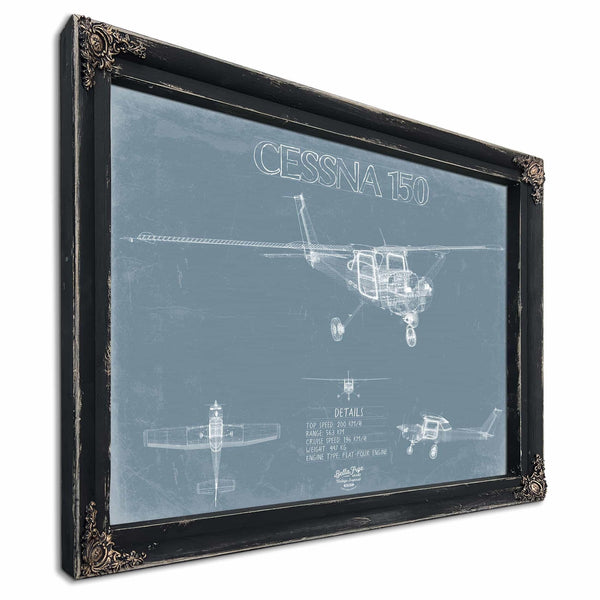 Bella Frye Home & Garden > Decor > Artwork Cessna 150 Aircraft Blueprint Wall Art - Original Airplane Print