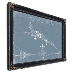 Bella Frye Home & Garden > Decor > Artwork Concorde Aircraft Blueprint Wall Art - Original Airplane Print