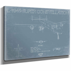 Bella Frye Home & Garden > Decor > Artwork Lockheed L-1049 Super Constellation Aircraft Blueprint Wall Art - Original Airplane Print