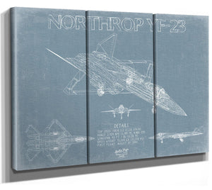 Bella Frye Home & Garden > Decor > Artwork YF-23 Black Widow II Aircraft Blueprint Wall Art - Original Fighter Plane Print
