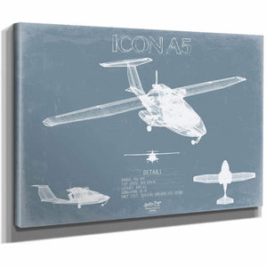 Bella Frye Home & Garden > Decor > Artwork ICON A5 Light-Sport Aircraft Blueprint Wall Art - Original Airplane Print